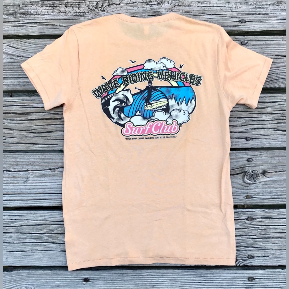 Ladies XS WRV Paradise Vibes Graphic Logo Tee Local Surf Shop Tshirt Fitted Top